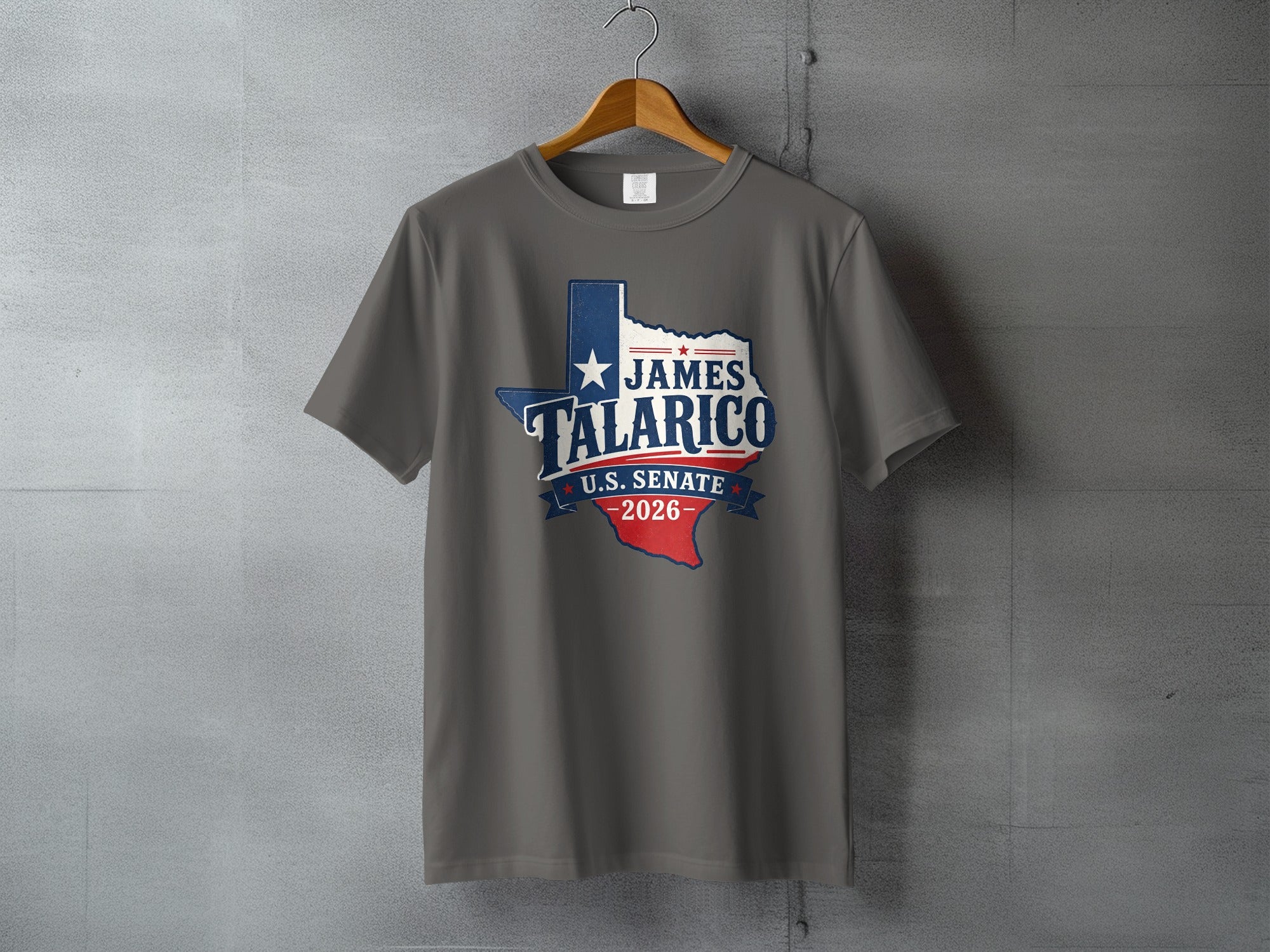 James Talarico U.S. Senate 2026 campaign t-shirt with Texas flag design.