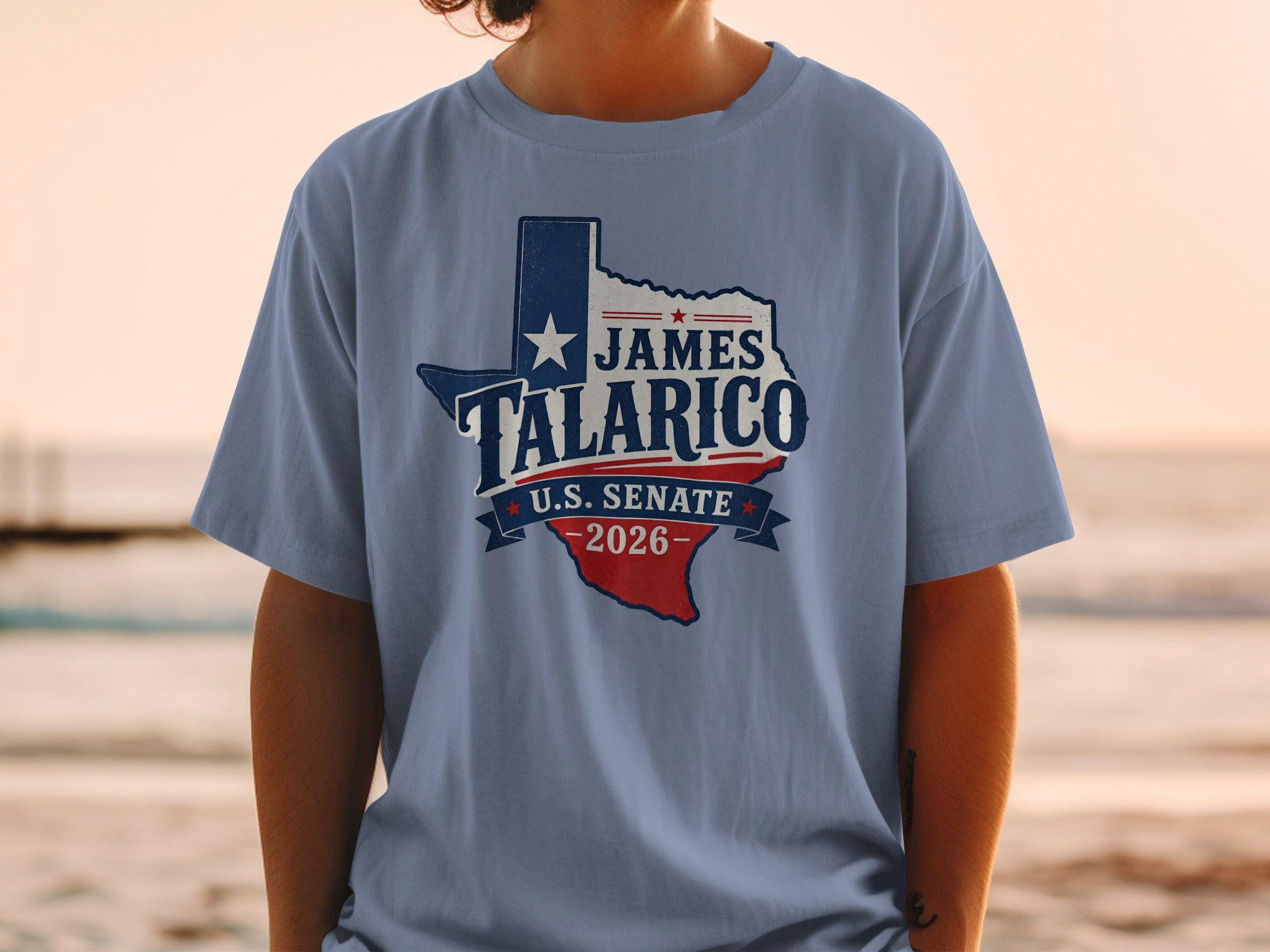 James Talarico 2026 U.S. Senate shirt with Texas outline.