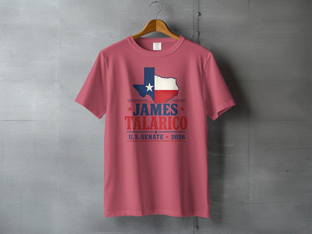 James Talarico U.S. Senate 2026 t-shirt with Texas flag outline.