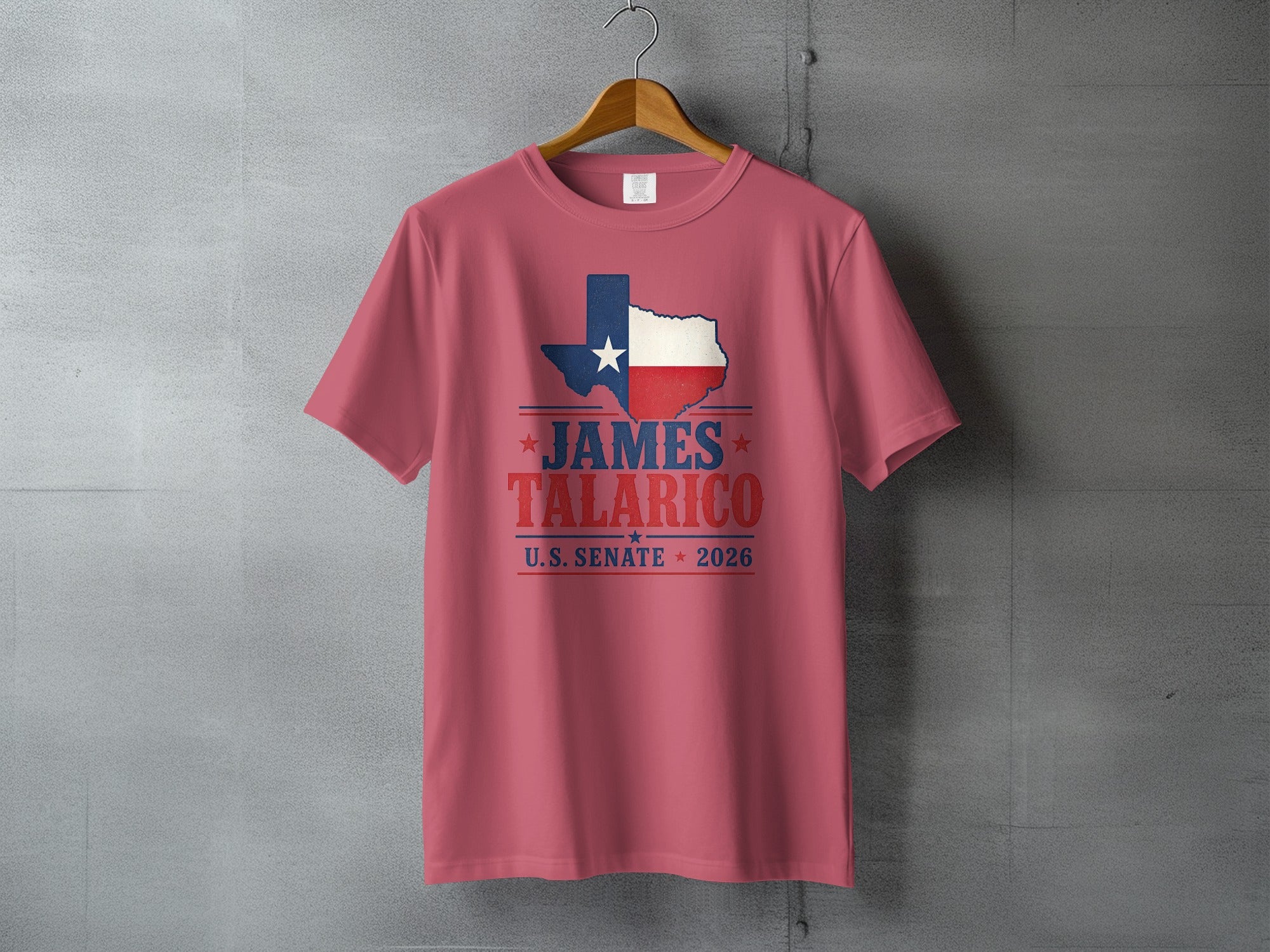 James Talarico U.S. Senate 2026 t-shirt with Texas flag outline.